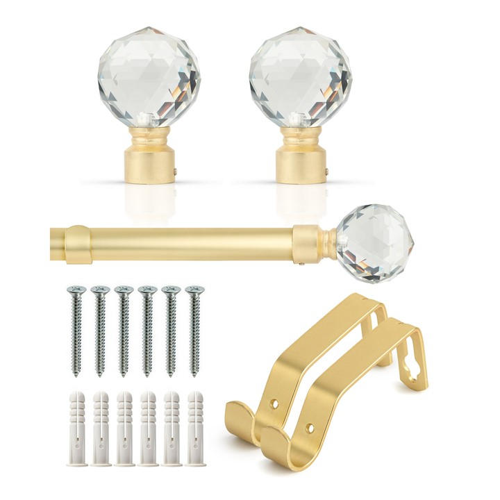 Emma Barclay  Gold Curtain Pole Extendable Crystal in Size 1.2 - 2.1m, Sports Direct