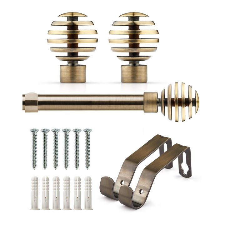 Emma Barclay  Brown Curtain Pole Extendable Slice in Size 1.2 - 2.1m, Sports Direct