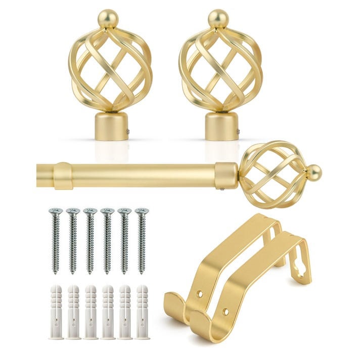Emma Barclay  Gold Curtain Pole Extendable Bird Cage in Size 1.2 - 2.1m, Sports Direct