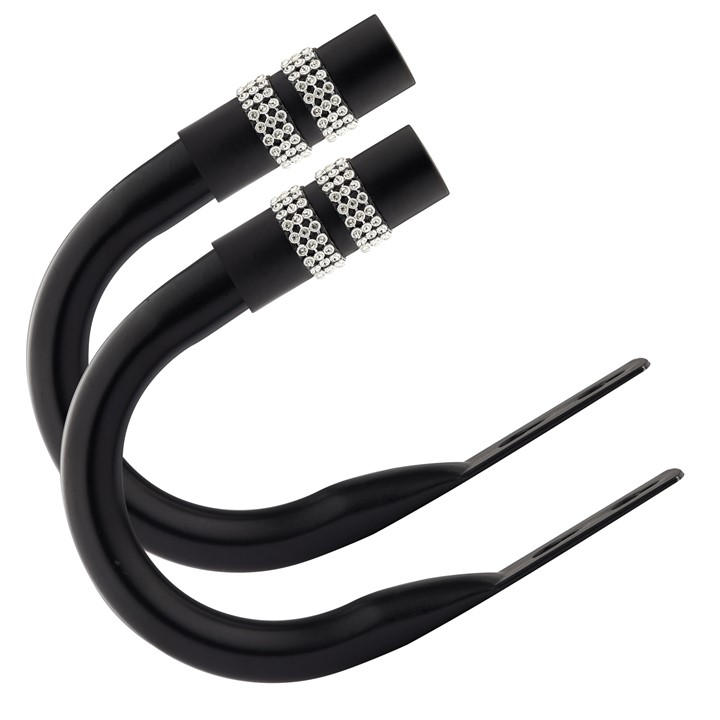 Emma Barclay  Black Metal Holdback Pair Tiebacks Diamante, Sports Direct