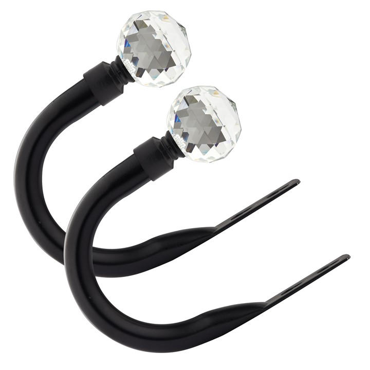 Emma Barclay  Black Metal Holdback Pair Tiebacks Crystal, Sports Direct