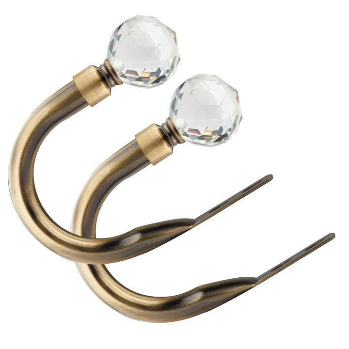 Emma Barclay  Brown Metal Holdback Pair Tiebacks Crystal, Sports Direct