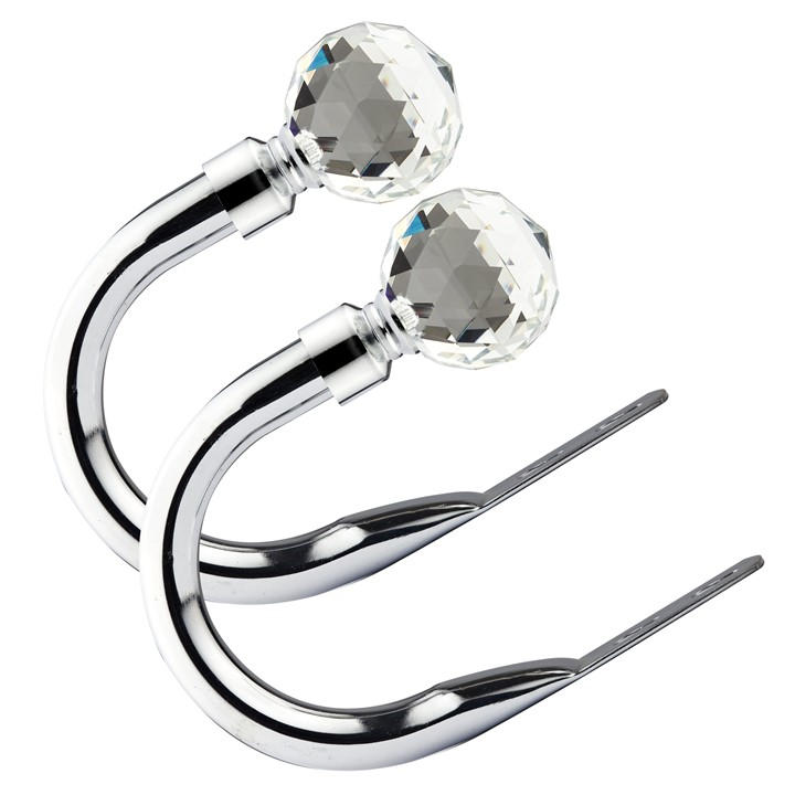 Emma Barclay  Silver Metal Holdback Pair Tiebacks Crystal, Sports Direct