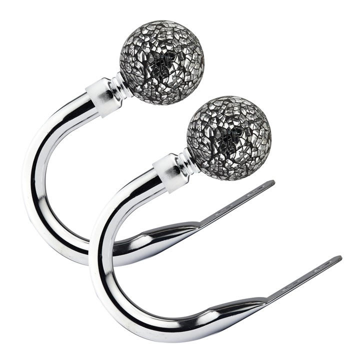 Emma Barclay  Silver Metal Holdback Pair Tiebacks Cut Glass, Sports Direct