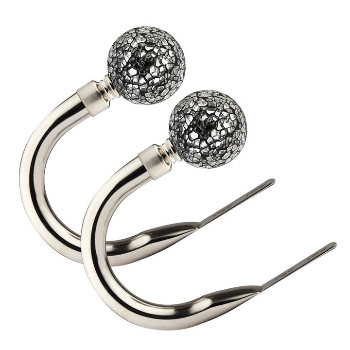Emma Barclay  Grey Metal Holdback Pair Tiebacks Cut Glass, Sports Direct