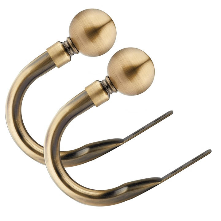 Emma Barclay  Brown Metal Holdback Pair Tiebacks Ball, Sports Direct