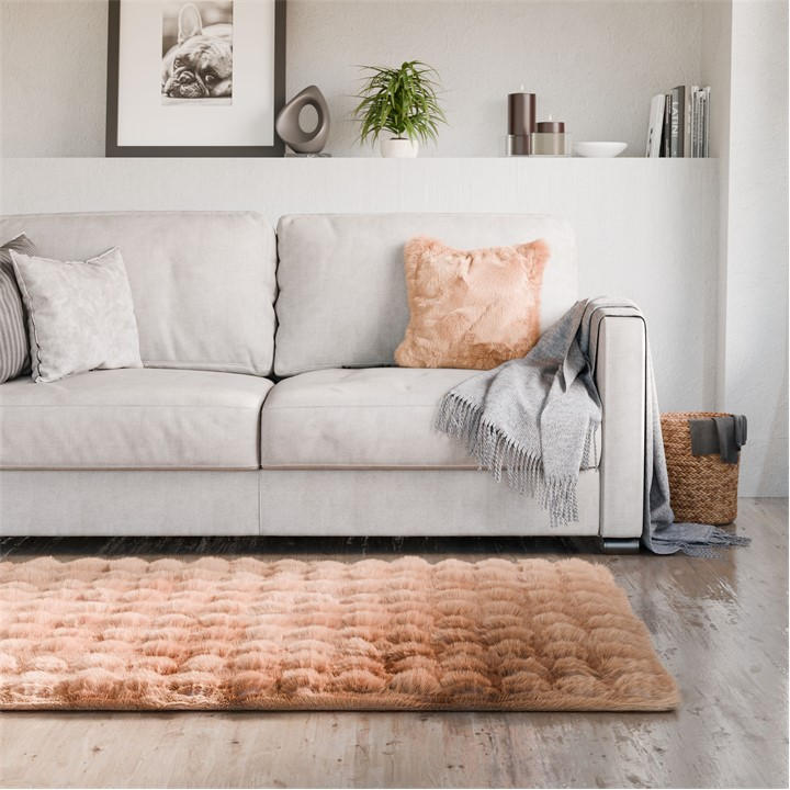 Emma Barclay  Cappucciono Fur Area Rug Plush Faux Rabbit Fur Delux in Size 160x230cm, Sports Direct