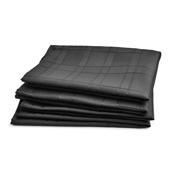 Emma Barclay  Black Jacquard Napkins Soft Polyester Chequers, Sports Direct