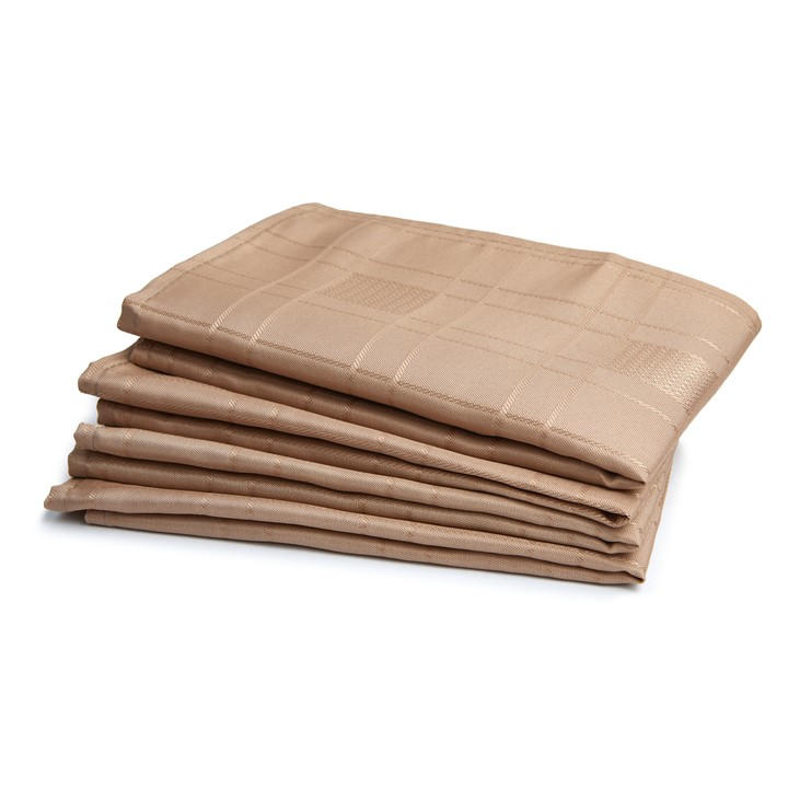 Emma Barclay  Brown Jacquard Napkins Soft Polyester Chequers, Sports Direct
