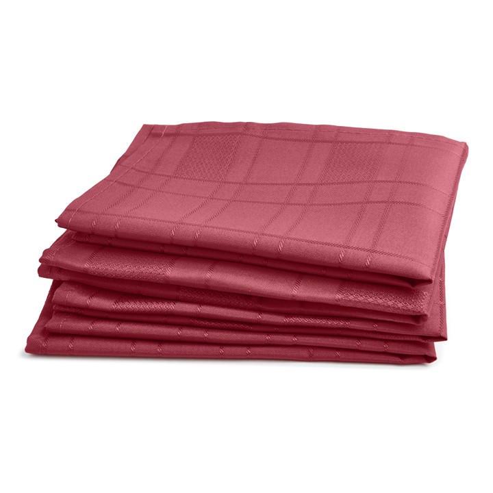 Emma Barclay  Red Jacquard Napkins Soft Polyester Chequers, Sports Direct
