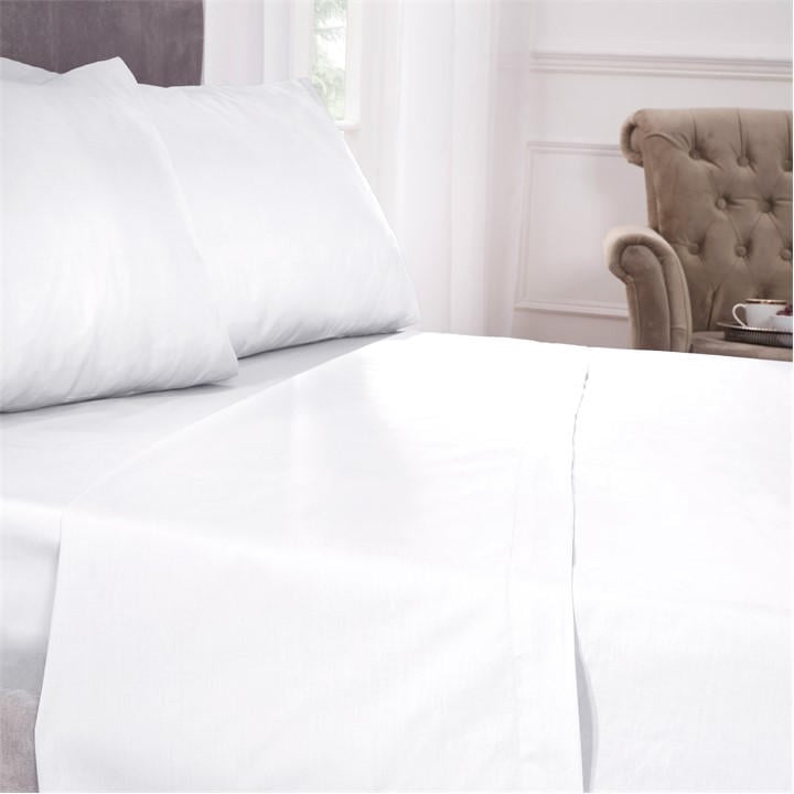 Emma Barclay  White Flat Sheet 200 Thread Count Egyptian Cotton in Size King, Sports Direct