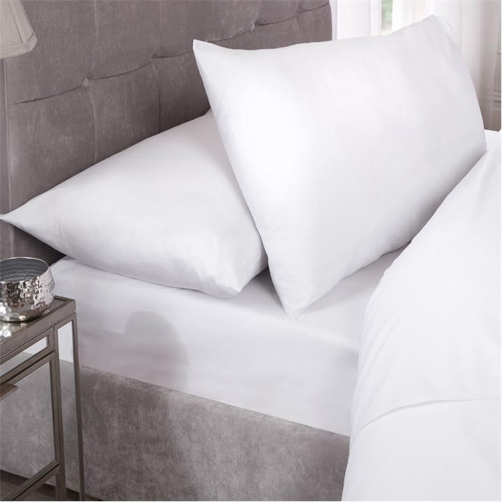 Emma Barclay  White Fitted Sheet 180 Thread Count Percale in Size Bunk, Sports Direct