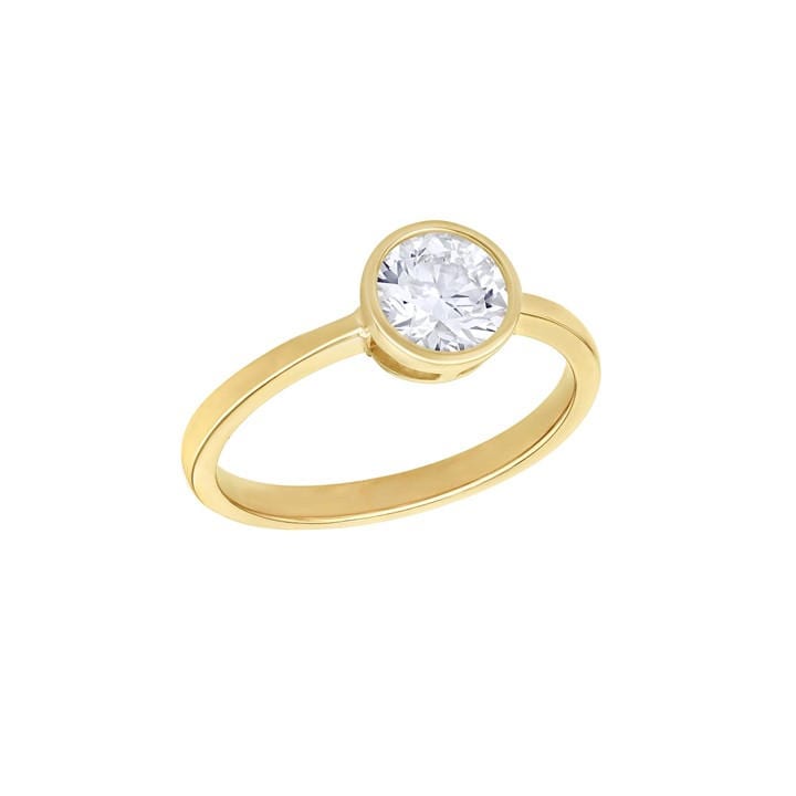 Be You Women's Gold 9Ct 1Ct Round Lab Created Diamond Ring in Size M, Sports Direct
