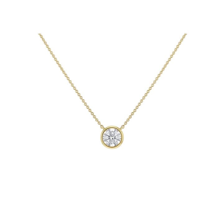 Be You Women's Gold 9Ct 1Ct Round Lab Created Diamond Necklace, Sports Direct