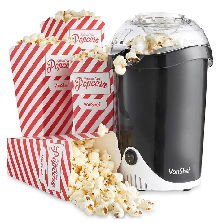 Vonshef  Black Hot Air Popcorn Maker, Sports Direct