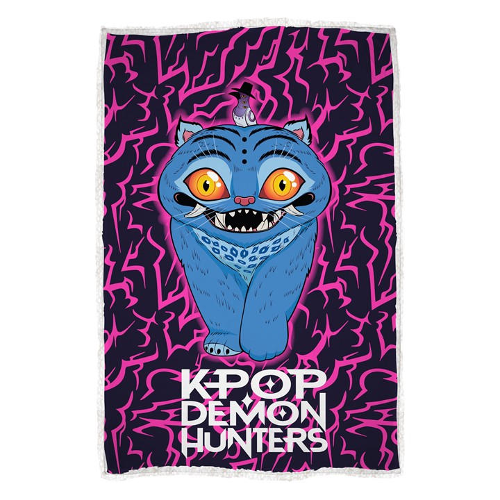 George Blue K-Pop Demon Hunters Derpy Sherpa Blanket - 100 X 150Cm - Image 4
