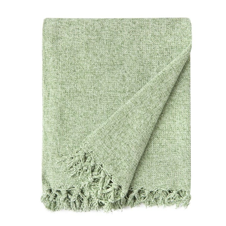 Emma Barclay  Green Throw Blanket Soft Chenille Darcy in Size 152x203cm, Sports Direct