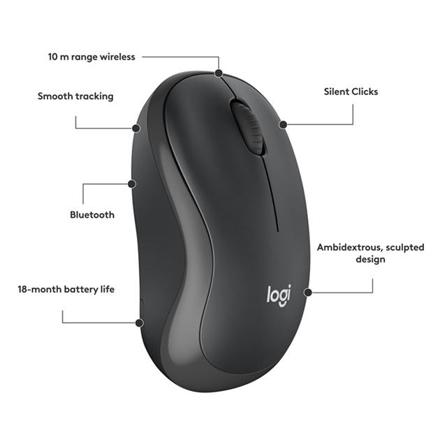Black - Logitech - Logitech M240 00