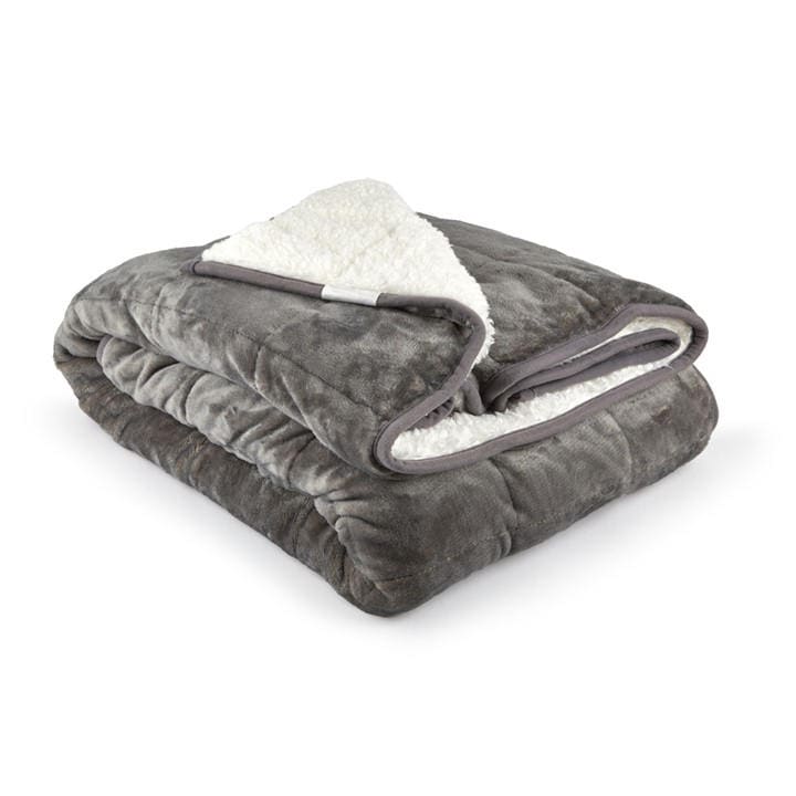 Emma Barclay  Grey Weighted Throw Blanket Sherpa Heavy Warm in Size 152x203cm, Sports Direct