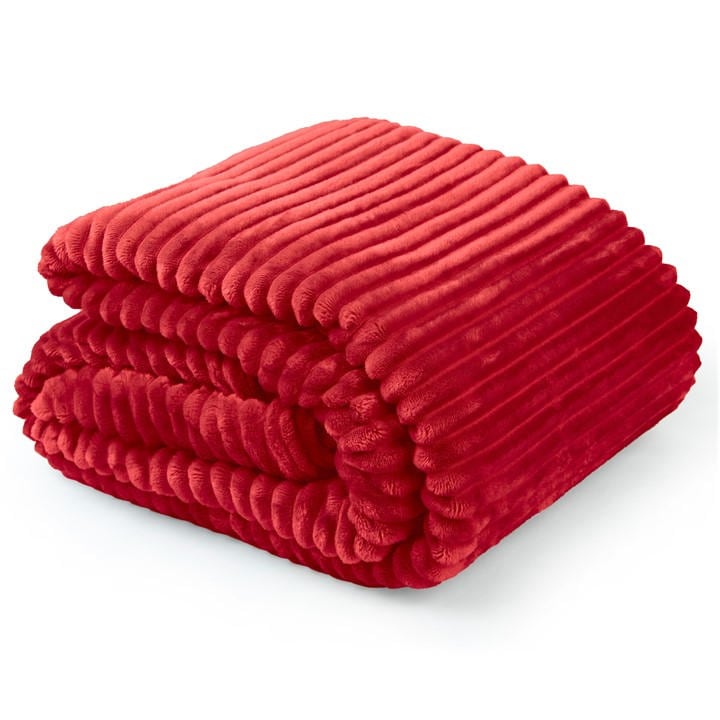 Emma Barclay  Red Throw Flannel Fleece Blanket Soft Dakota in Size 140x180cm, Sports Direct