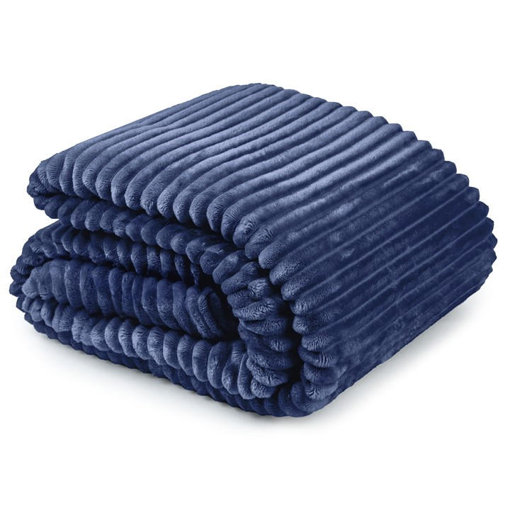 Emma Barclay  Blue Throw Flannel Fleece Blanket Soft Dakota in Size 140x180cm, Sports Direct