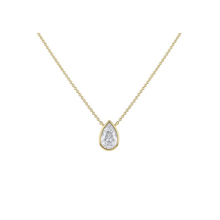 Be You Women's Gold 9Ct 1Ct Teardrop Lab Created Diamond Necklace, Sports Direct