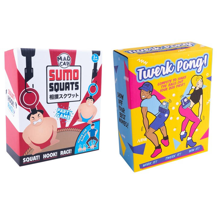 Fizz Creations   Twerk Pong & Sumo Squats Party Games Bundle, Sports Direct