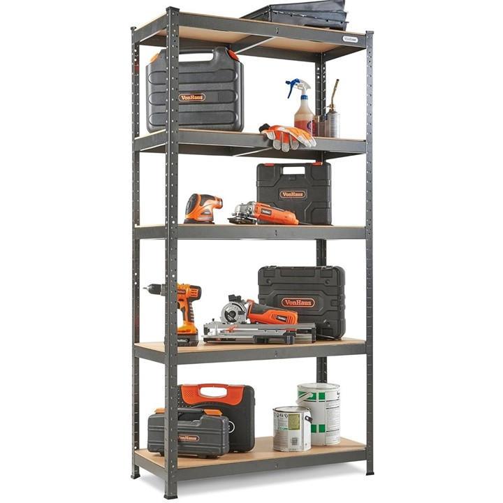Vonhaus  Black - 1.8M 5 Tier Racking Hammerite, Sports Direct