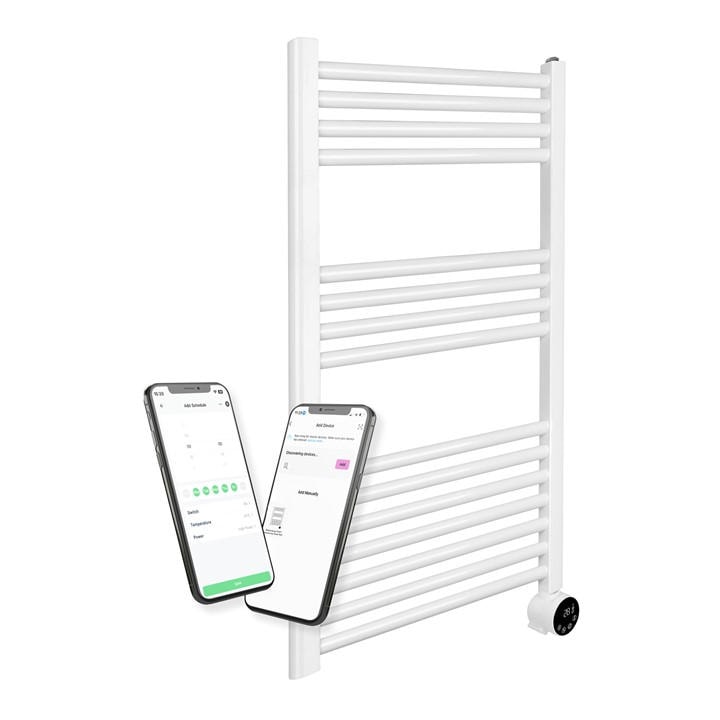Masterplug  White Smartenergy Monitoring Towel Rail 500W in Size 800 x 500, Sports Direct