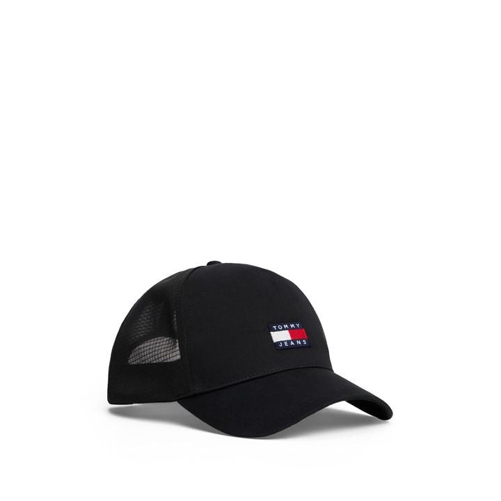 Tommy Jeans  Black Heritage Mesh Adjustable Trucker Cap, Sports Direct
