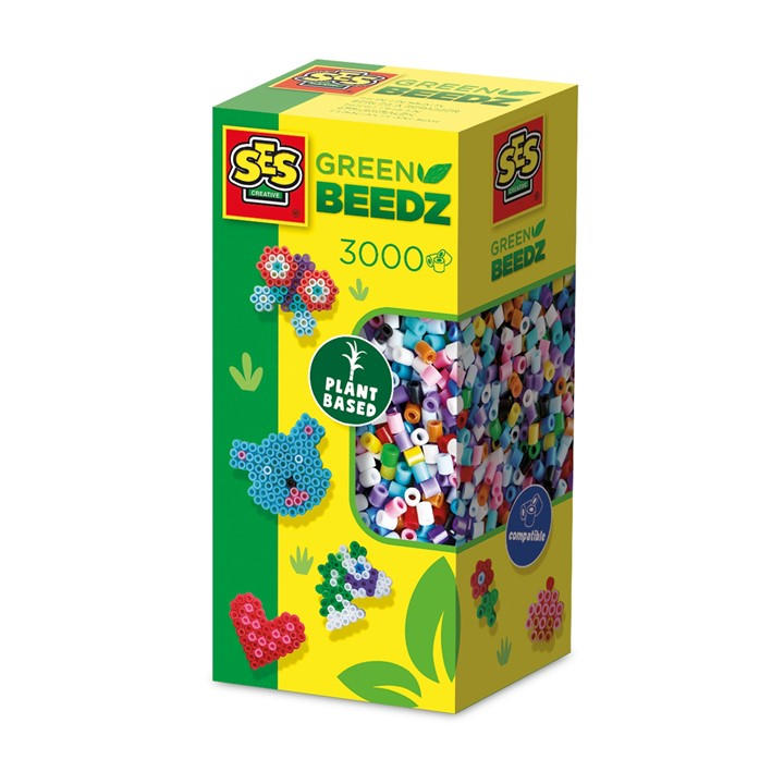 Ses Creative Unisex Kids Multi Green Beedz - Iron On Beads Mix 3000