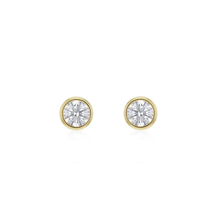 Be You Women's Gold 9Ct 1Ct Round Lab Created Diamond Earrings, Sports Direct