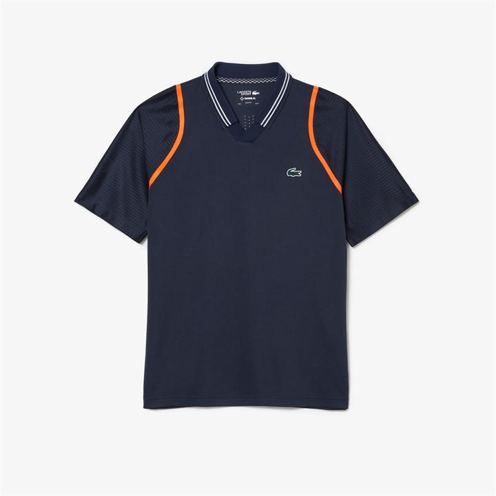 Lacoste Men's Blue Short Sleeved Ribbed Collar Performance Polo Shirt in Size XS, Sports Direct