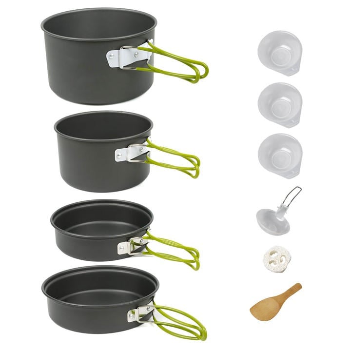 Streetwize  Grey 10 Piece Camping Cookware Set in Size Various, Sports Direct