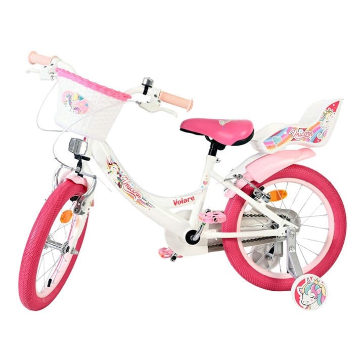 Volare  Kids White Unicorn 16 Bike, Sports Direct