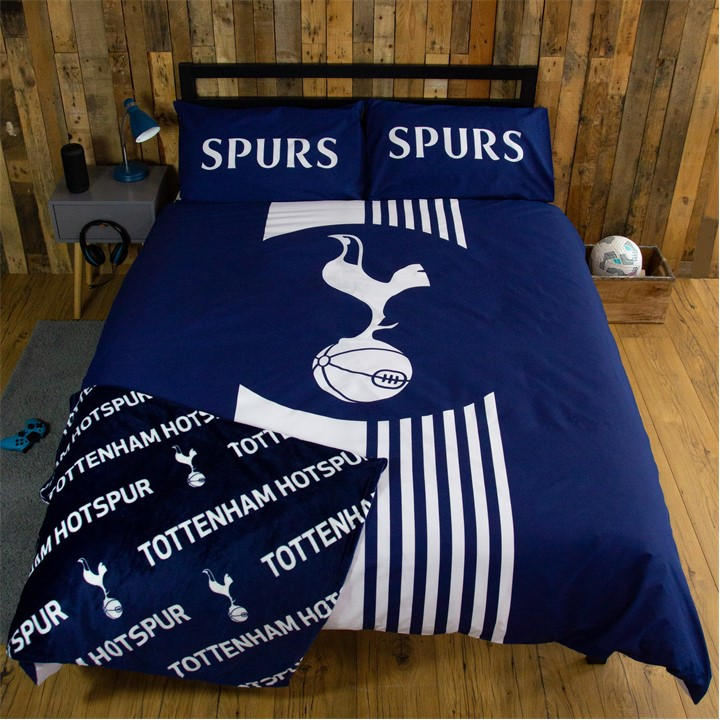 Tottenham Fc Tottenham Hotspur Line Panel Duvet Cover Set Multi Double - Image 3