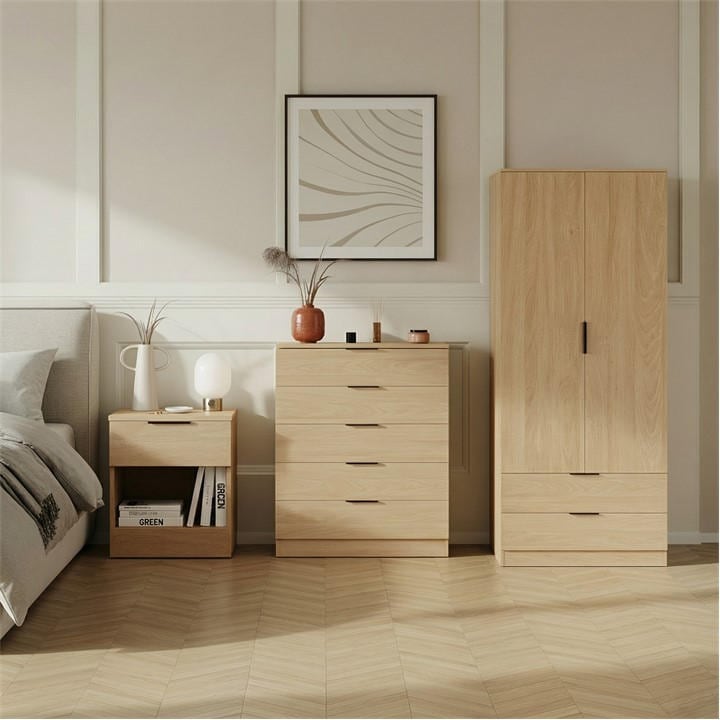 Lassic  Beige Vida Designs Trega 3 Piece Bedroom Set 4 in Size 3pc Set, Sports Direct