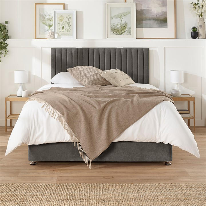 Aspire  Grey Grant Divan No Drawers in Size Double, Sports Direct