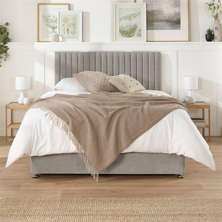 Aspire  Silver Grant Divan No Drawers in Size Double, Sports Direct