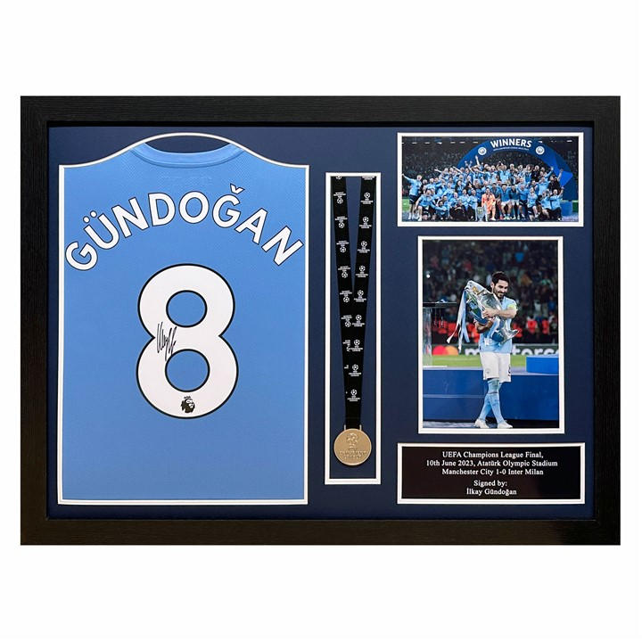 Manchester City    Ilkay Gundogan Signed Framed  Shirt, Football by AllStarSignings Ltd, Sports Direct