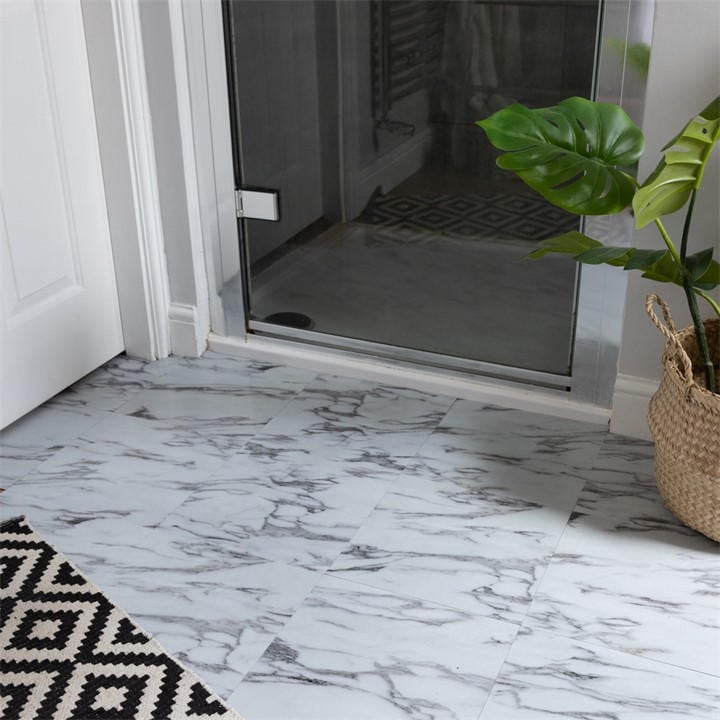 D C Fix  Grey Self Adhesive Vinyl Floor Tiles Marble in Size 2 SQM, Sports Direct