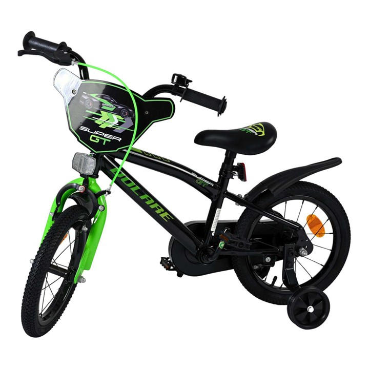 Volare  Kids Black Super Gt Green 14 Bike, Sports Direct