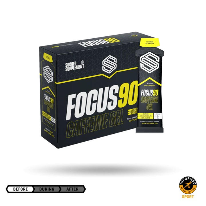 Soccer Supplements  Yellow Focus90® - Caffeinated Energy Gel () in Size 12 x 70g, Sports Direct