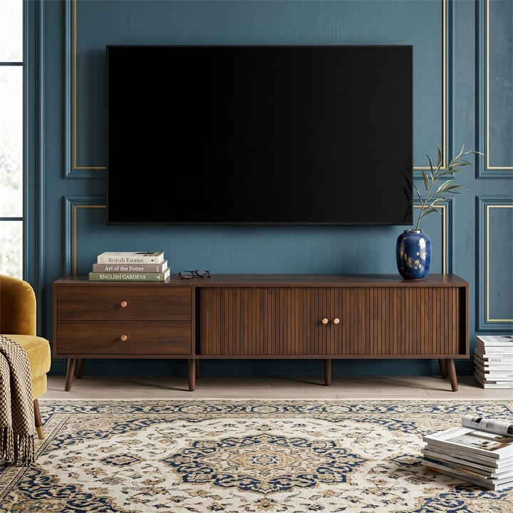 Urban Meuble  Brown Roller Shutter Tv Stand Media Cabinet, Sports Direct