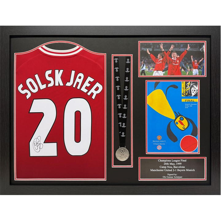 Manchester United    Ole Gunnar Solskjaer Signed & Framed Manchester Un, Football by AllStarSignings Ltd, Sports Direct