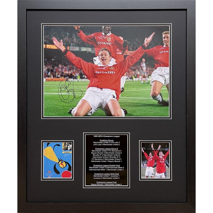 Allstarsignings Ltd  Red Ole Gunnar Solskjaer Signed & Framed Manchester Un, Sports Direct