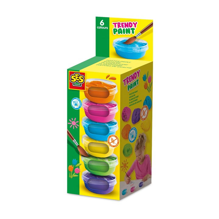Ses Creative Unisex Kids Multi Poster Paint Trendy (6X45ml)