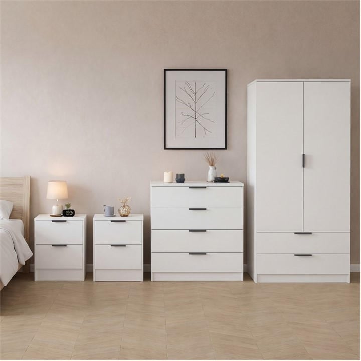 Lassic  White Vida Designs Trega 4 Piece Bedroom Set 2 in Size 4pcs, Sports Direct