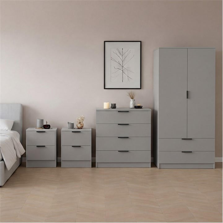 Lassic  Grey Vida Designs Trega 4 Piece Bedroom Set 2 in Size 4pcs, Sports Direct
