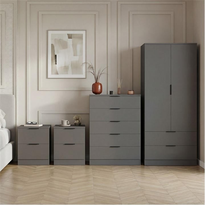 Lassic  Grey Vida Designs Trega 4 Piece Bedroom Set 5 in Size 4pcs, Sports Direct